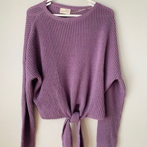 Universal Thread Large Purple Tie Knot Sweater